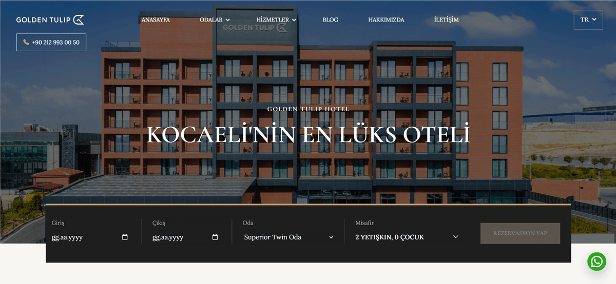Golden Tulip Gebze otel web sitesi