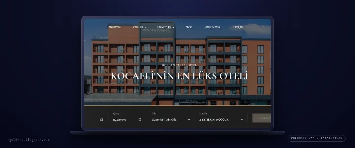 Golden Tulip Gebze web sitesi: kurumsal otel ana sayfası.