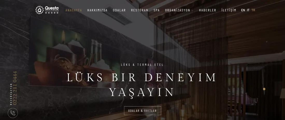 Questa Termal web sitesi ana sayfa